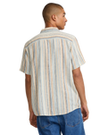The RVCA Mens Exotica Stripe Shirt in Natural