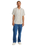 The RVCA Mens Exotica Stripe Shirt in Natural