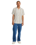 The RVCA Mens Exotica Stripe Shirt in Natural