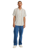 The RVCA Mens Exotica Stripe Shirt in Natural