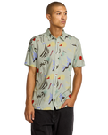 The RVCA Mens Craft Shirt in Green Tea