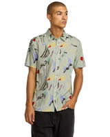 The RVCA Mens Craft Shirt in Green Tea