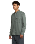 The RVCA Mens Vacancy Utility Shirt in Jade