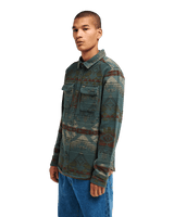 The RVCA Mens Dayshift Blanket Flannel Shirt in Hunter Green