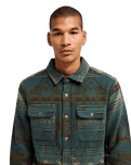 The RVCA Mens Dayshift Blanket Flannel Shirt in Hunter Green
