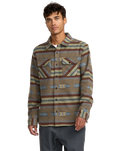 The RVCA Mens Dayshift Blanket Flannel Shirt in Mushroom
