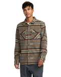 The RVCA Mens Dayshift Blanket Flannel Shirt in Mushroom