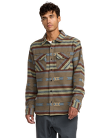 The RVCA Mens Dayshift Blanket Flannel Shirt in Mushroom