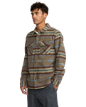 The RVCA Mens Dayshift Blanket Flannel Shirt in Mushroom