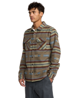 The RVCA Mens Dayshift Blanket Flannel Shirt in Mushroom