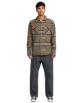 The RVCA Mens Dayshift Blanket Flannel Shirt in Mushroom