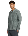 The RVCA Mens Adams Overshirt in Lead