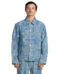 The RVCA Mens Boro Dayshift Jacket in Bleached Indigo