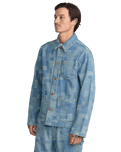 The RVCA Mens Boro Dayshift Jacket in Bleached Indigo