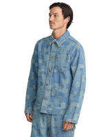 The RVCA Mens Boro Dayshift Jacket in Bleached Indigo