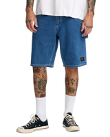The RVCA Mens Dayshift Denim Shorts in Blue Collar