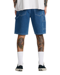 The RVCA Mens Dayshift Denim Shorts in Blue Collar