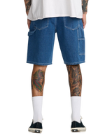 The RVCA Mens Dayshift Denim Shorts in Blue Collar
