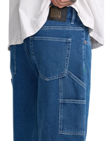 The RVCA Mens Dayshift Denim Shorts in Blue Collar