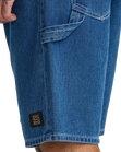 The RVCA Mens Dayshift Denim Shorts in Blue Collar