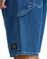 The RVCA Mens Dayshift Denim Shorts in Blue Collar