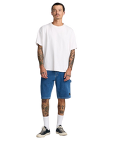 The RVCA Mens Dayshift Denim Shorts in Blue Collar