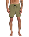 The RVCA Mens VA Pigment Boardshorts in Martini Olive
