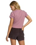 The RVCA Womens That Balance Baby T-Shirt in Winter Orchid