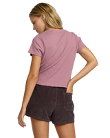 The RVCA Womens That Balance Baby T-Shirt in Winter Orchid