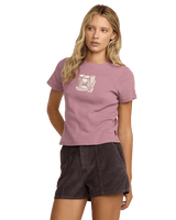 The RVCA Womens That Balance Baby T-Shirt in Winter Orchid