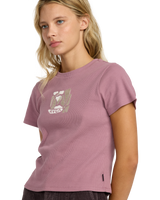The RVCA Womens That Balance Baby T-Shirt in Winter Orchid