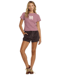 The RVCA Womens That Balance Baby T-Shirt in Winter Orchid