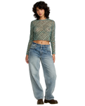 The RVCA Womens River Top in Sea Green