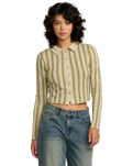 The RVCA Womens Willow Long Sleeve Top in Eucalyptus