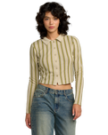 The RVCA Womens Willow Long Sleeve Top in Eucalyptus