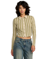 The RVCA Womens Willow Long Sleeve Top in Eucalyptus