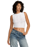 The RVCA Womens Shiver Knit Vest in Whisper White