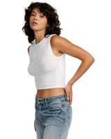 The RVCA Womens Shiver Knit Vest in Whisper White