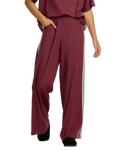 The RVCA Womens SYD Stripe Joggers in Wine