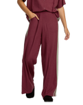 The RVCA Womens SYD Stripe Joggers in Wine