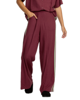 The RVCA Womens SYD Stripe Joggers in Wine