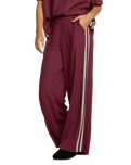 The RVCA Womens SYD Stripe Joggers in Wine