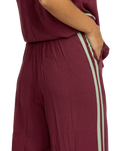 The RVCA Womens SYD Stripe Joggers in Wine