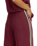 The RVCA Womens SYD Stripe Joggers in Wine