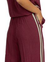 The RVCA Womens SYD Stripe Joggers in Wine