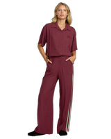 The RVCA Womens SYD Stripe Joggers in Wine