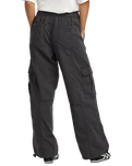 The RVCA Womens Stowaway Cargo Trousers in Washed Black