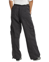 The RVCA Womens Stowaway Cargo Trousers in Washed Black
