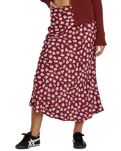 The RVCA Womens Annika Midi Skirt in Cranberry