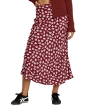 The RVCA Womens Annika Midi Skirt in Cranberry